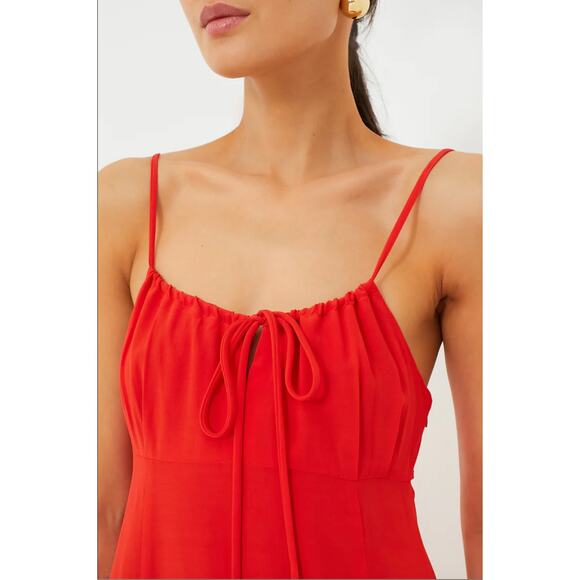 NWT Emerson Fry Tuckernuck Amy Sundress Grenadine Milkmaid Midi Dress Red Large - Picture 10 of 10